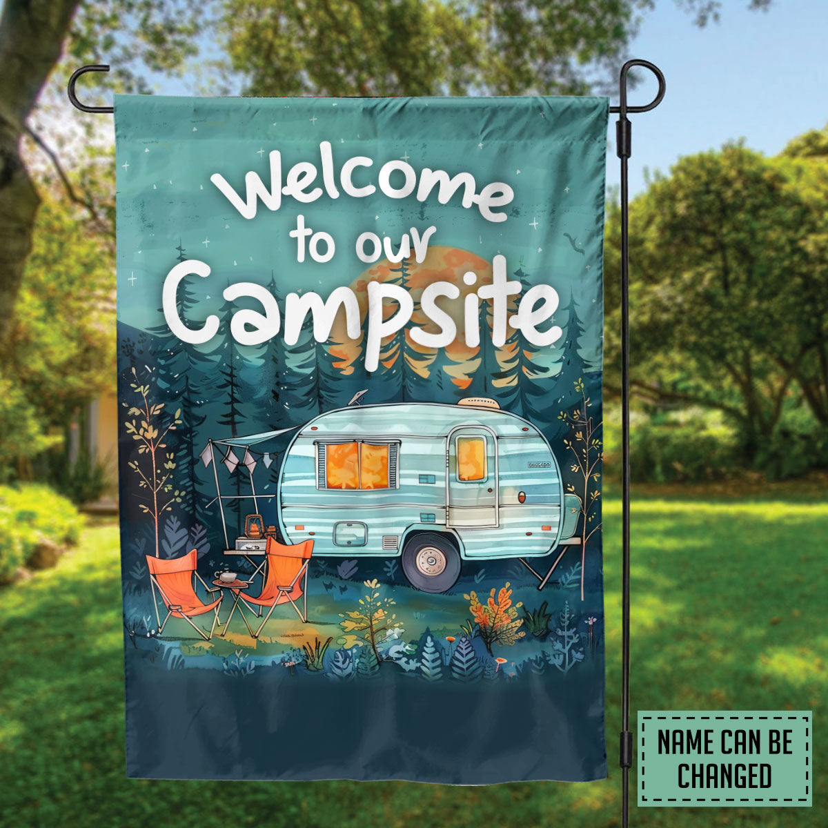 Petthouse | Personalized Camping Flag, Custom Garden Flag, Welcome To Our Camper Flag, Campsite Flag, Camping Gift