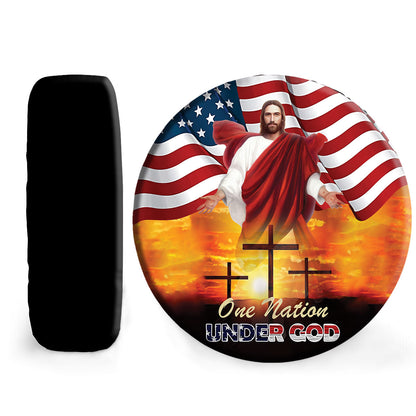 Petthouse | American Christian One Nation Under God Spare Tire Cover Christian Religious Verse Decor