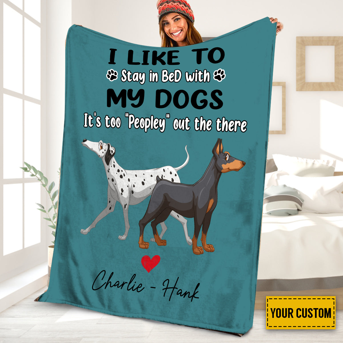 Petthouse | Customized Dog Owners Fleece Blanket, Stay In Bed With My Dogs Throw Blanket, Life Is Better With Dogs