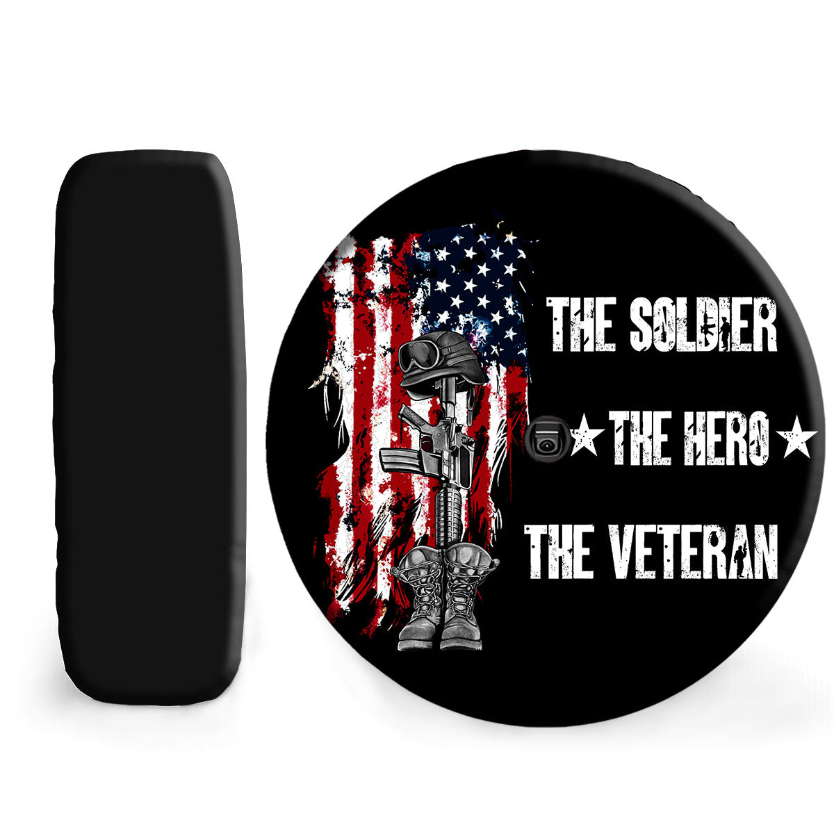 Petthouse | American Veteran Spare Tire Cover Universal Wheel Tire Cover Tire Protectors Father Gift Soldiers