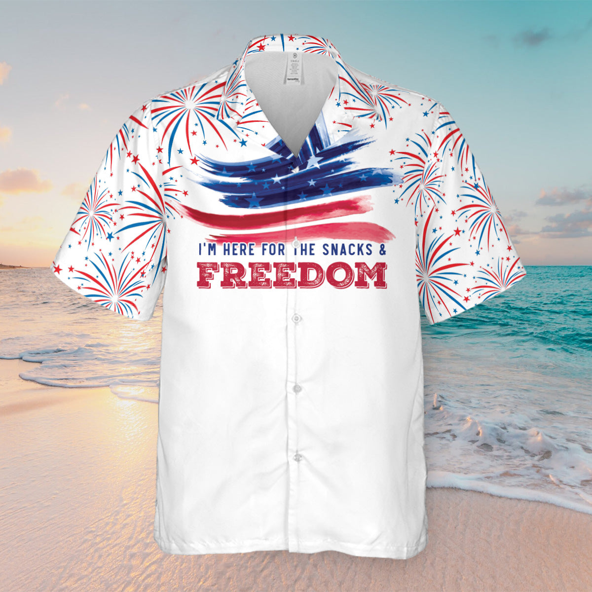 Petthouse | Personalized Dog 4th Of July Hawaiian Shirt, I'm Here For The Snacks & Freedom