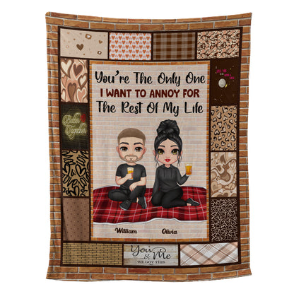 Petthouse | Personalized Girlfriend Fleece Blanket, Newlywed Couple Throw Blanket, Just Engaged Groom Travel Blanket