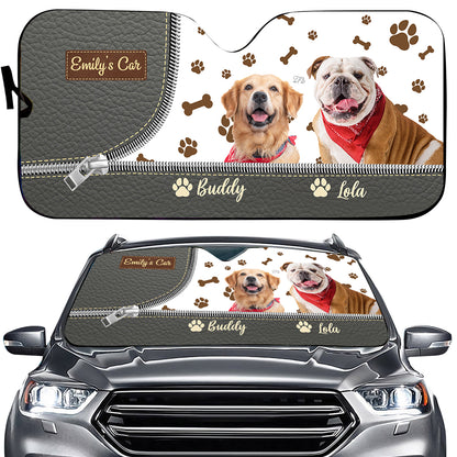 Petthouse | Dog Customize Windshield Sun Shade With Photo Pet Paws Foldable Car Sunshade Dog Mom Dog Dad