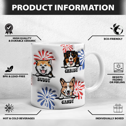 Petthouse | Custom You Look Like The 4th Of July 3d Inflated Effect Printed Mug, Dog Independence