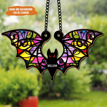 Petthouse | Custom Halloween Bat Suncatcher, Window Charm Home Decor, Spooky Bat Suncatcher, Bat Spooky