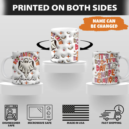 Petthouse | Custom Ghost Halloween Behavior Analyst 3d Inflated Mug, Halloween Ghost Mug, Coffee Cup