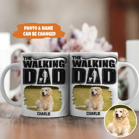 Petthouse | Custom The Walking Dad 3d Inflated Effect Mug, Walking With My Dad Dog Gift Dog Lovers