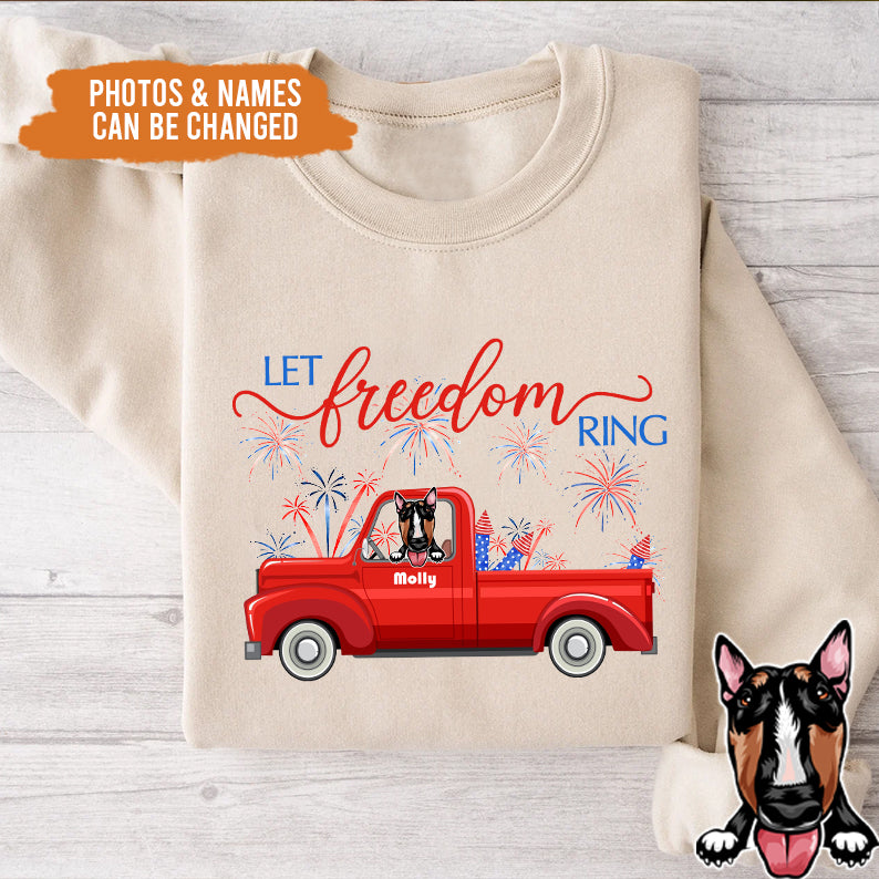 Petthouse | Personalized Dog Let Freedom Ring Shirt, Independence Day Gift For Dog, 4th July To Dog Dad