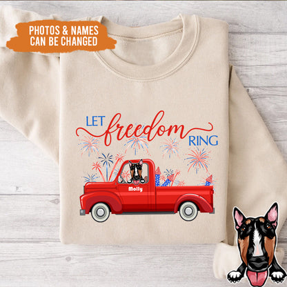 Petthouse | Personalized Dog Let Freedom Ring Shirt, Independence Day Gift For Dog, 4th July To Dog Dad