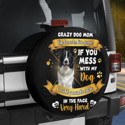 Petthouse | Border Collie Crazy Dog Mom Spare Tire Cover Dog Mom Car Accessories Wheel Cover For Car