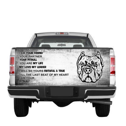 Petthouse | Pitbull Tailgate Dog Dad Mural I Am Your Friend Graphic Birthday Gift For Dad Tailgate Wrap