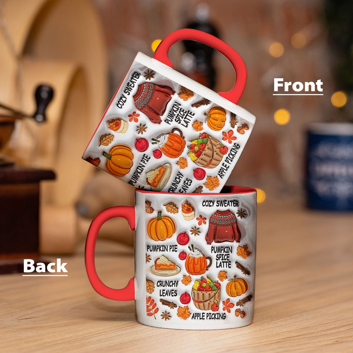 Petthouse | Pumpkin Spice Latter Mug, Fall Season 3d Inflated Effect Mug, Fall Vibes Mug Gifts For Mom