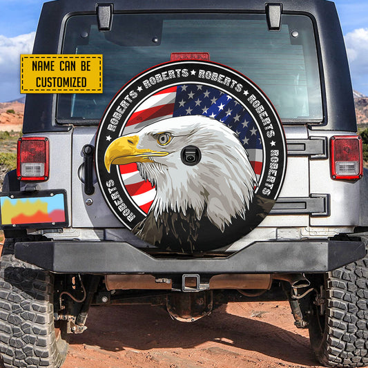 Petthouse | Customized Eagle Head On American Flag Spare Tire Cover For Patriot 4th Of July Independence Day