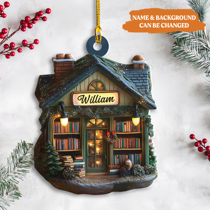 Petthouse | Personalized Book Christmas Ornament, Bookstore Flat Ornament For Book Lovers, Xmas Ornament