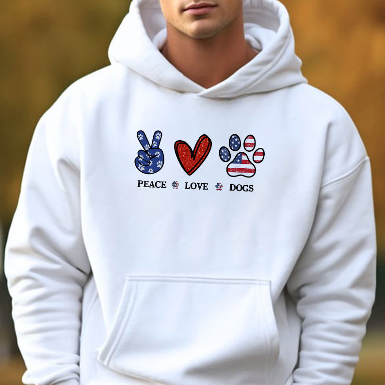 Petthouse | Custom Dog Peace Love Dogs Shirt, 4th Of July, Gift Dog Lovers, Independence Day