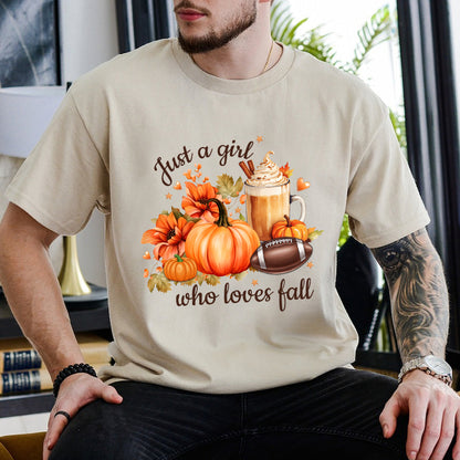 Petthouse | Just A Girl Who Loves Fall Shirt, Fall Sublimation Shirt, Pumpkin Spice, Autumn Trendy