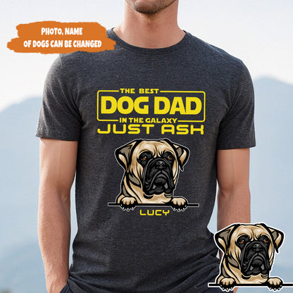 Petthouse | Personalized Best Dog Dad In The Galaxy Shirt, Dog Dad Shirt, Father's Day Gift For Dad