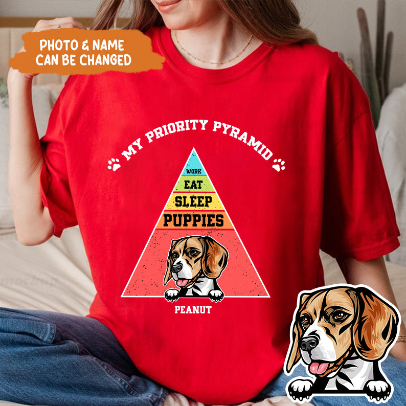 Petthouse | Personalized Dog My Priority Pyramid Funny Shirt, Personalized Custom Unisex T-shirt