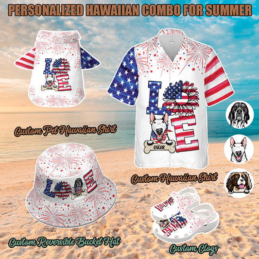 Petthouse | Personalized Dog Lover Hawaiian Shirt, 4th Of July Independence Day, Gift Pet Lovers