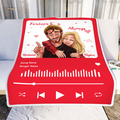 Petthouse | Personalized Music Blanket With Custom Photo, Song Choice Valentines Gift For Him And For Her