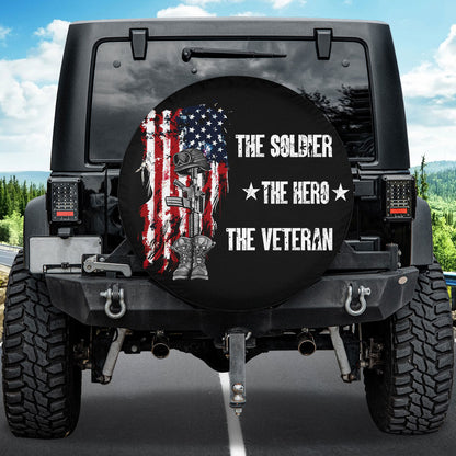 Petthouse | American Veteran Spare Tire Cover Universal Wheel Tire Cover Tire Protectors Father Gift Soldiers