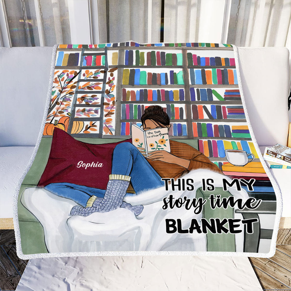 Petthouse | Custom Name This Is My Story Time Blanket To Book Lovers, Warm To Book Reading Addict