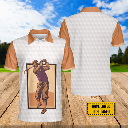 Petthouse | Customized Old Man Playing Golf Classic Man Polo Shirts Golfing Lover Golfer Daddy Gift