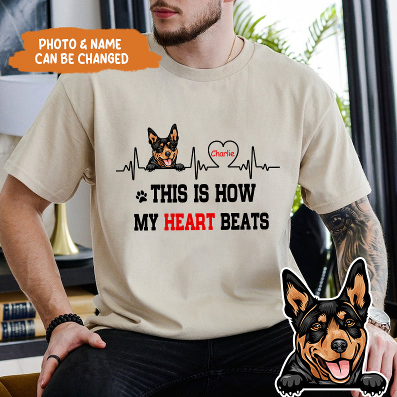 Petthouse | Custom Dog This Is How My Heart Beats Shirt, Fathers Day Shirt, Dog Dad Shirt