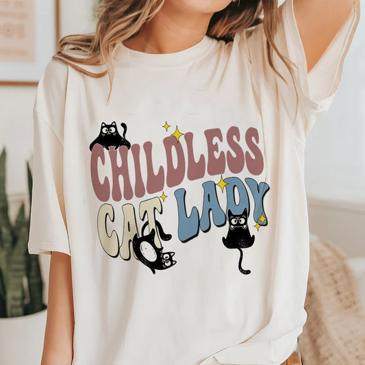 Petthouse | Cute Black Cat Shirt, Childless Cat Lady 2024 Shirt, Cat Lady Shirt,Childless Cat Ladies