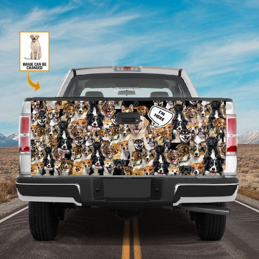 Petthouse | Labrador Retriever I’m Here Tailgate Wrap A Bunch Of Dogs Truck Tailgate Decal Labrador