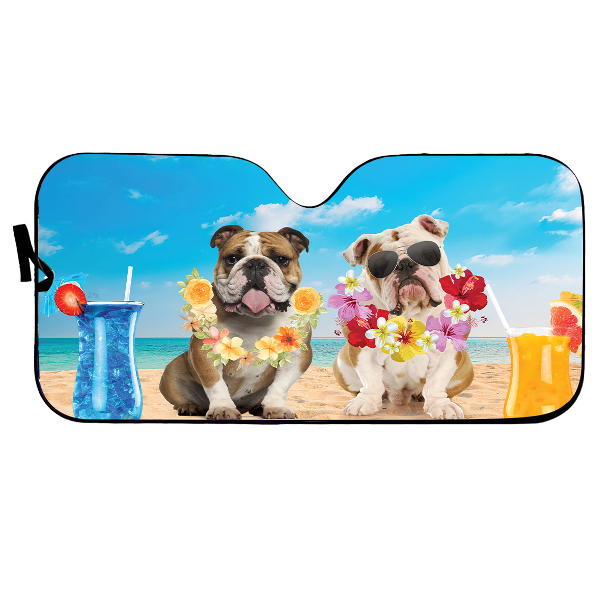 Petthouse | English Bulldog Summer Time Sunshade Personalized Dog Lover Sunshade Windshield Car Accessories