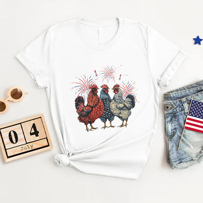 Petthouse | Patriotic Usa Chicken Shirt, Retro American 4th Of July Shirt, Independence Day