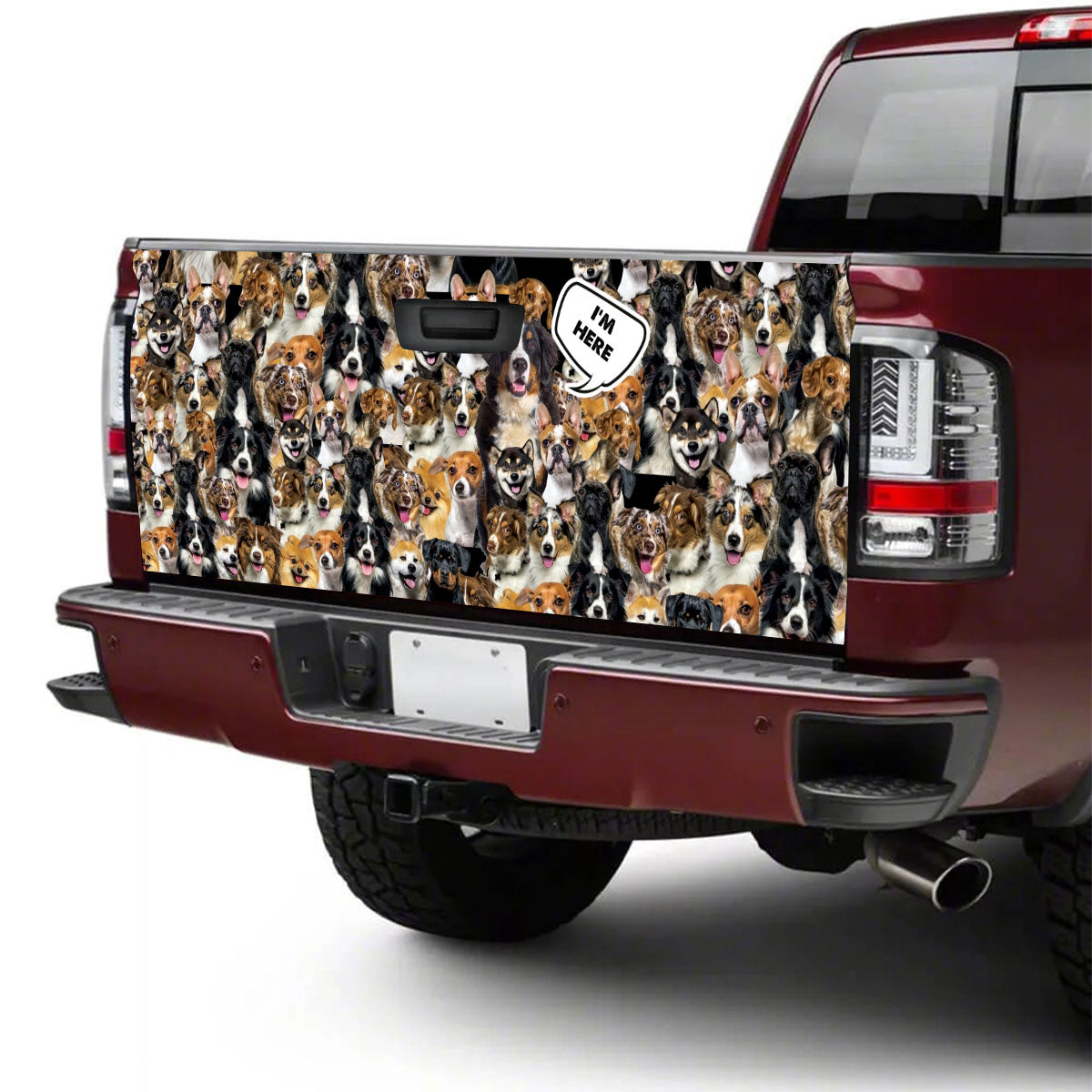 Petthouse | A Bunch Of Dog Tailgate Mural Bernese Mountain I’m Here Tailgate Wrap Bernese Mountain