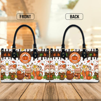 Petthouse | 3d Pumpkin Spice Coffee 3d Printed Leather Handbag, Fall Coffee Bags, Wallet Bags For Mom Halloween