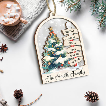 Petthouse | Personalized Family Christmas Ornament, Family 2024 Ornament, Xmas Ornament, Family Name Tree