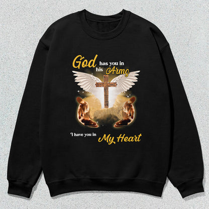 Petthouse | Custom Dog Jesus God Has You In His Arms I Have You In My Heart Shirt, Memorial Gift