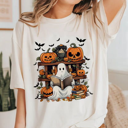 Petthouse | Ghost Book Reader Shirt, Reading Tee Book Lovers, Halloween Boo Reading Enthusiast Book