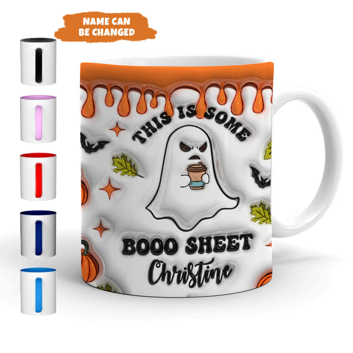 Petthouse | Personalized This Is Some Boo Sheet Ghost 3d Inflated Mug, Halloween Gifts, Spooky Vibes