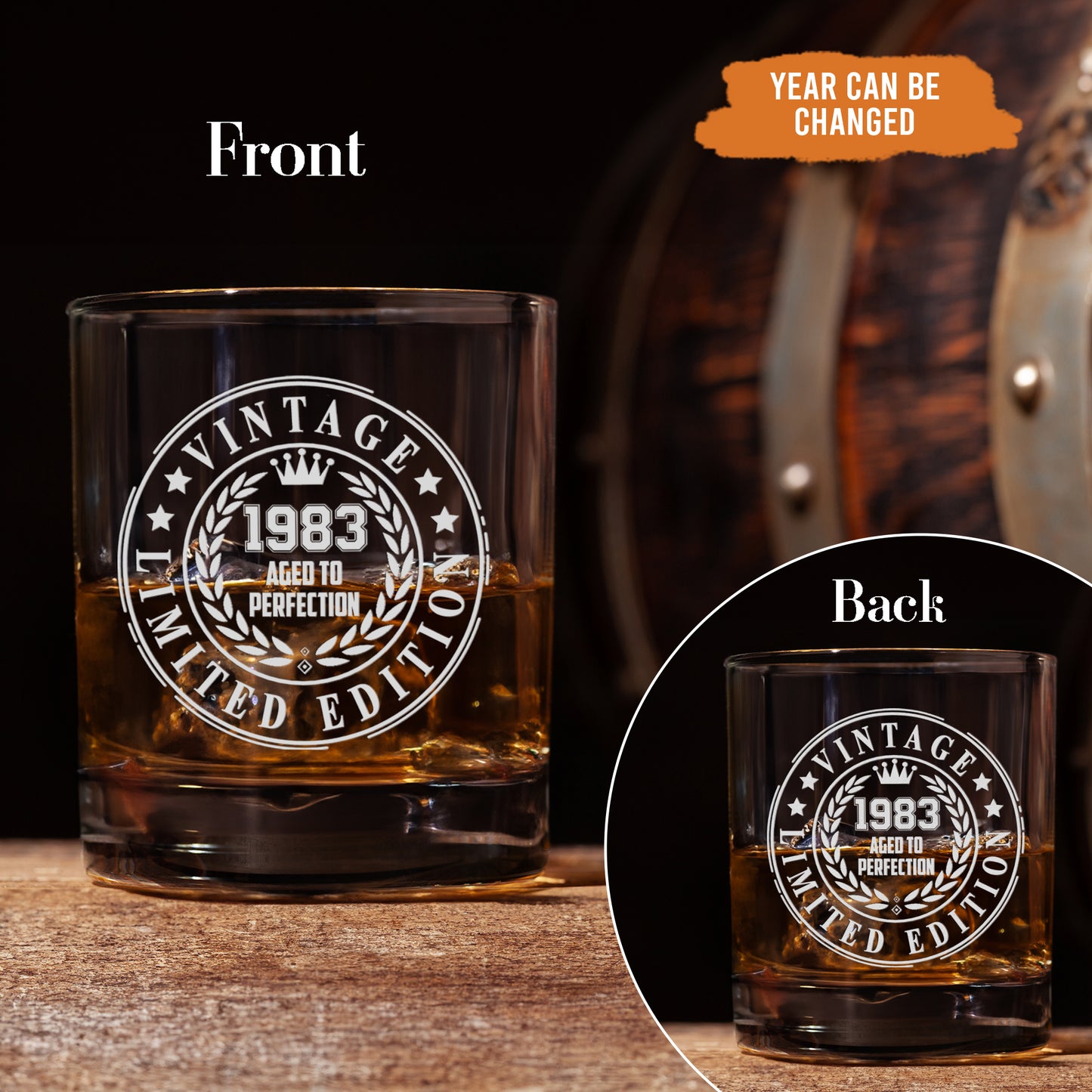 Petthouse | Customized Birthday Limited Edition Aged To Perfection Whiskey Glass, Gift For Dad