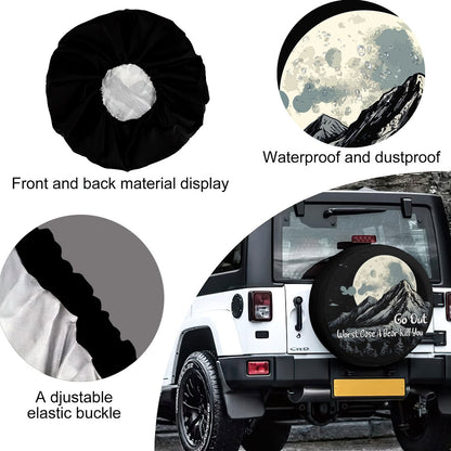 Petthouse | Mountain Moon Night Landscape Funny Quote Spare Tire Cover Car Accessory Truck Decoration Truck Cover