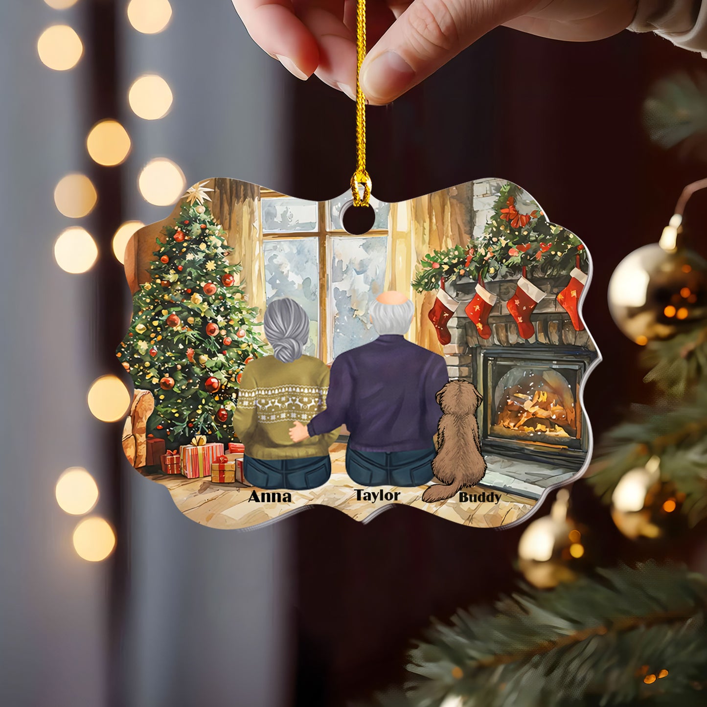 Petthouse | Personalized Grandparents Ornament And Pets, 2024 Family Ornament, Christmas Gifts