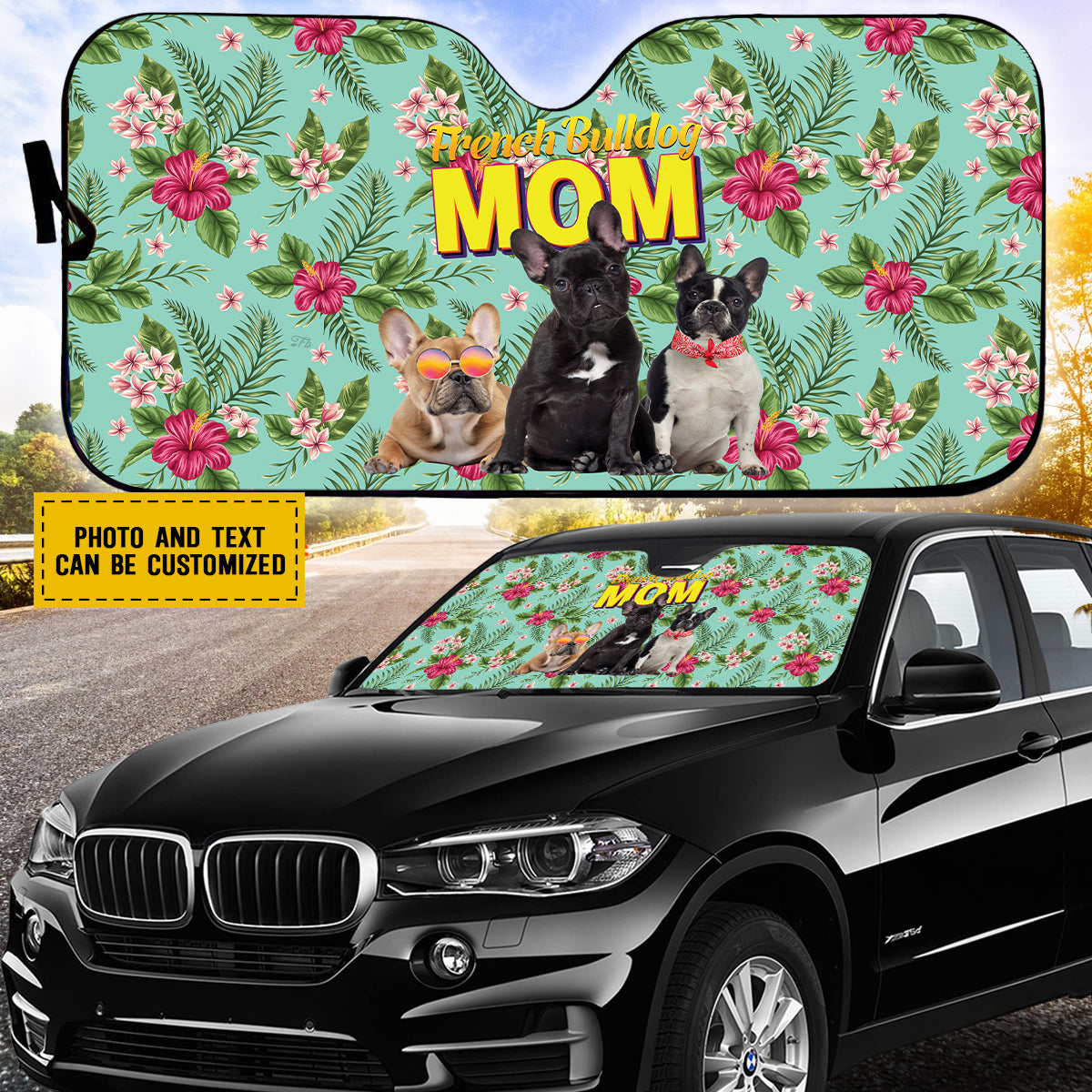 Petthouse | Custom French Bulldog Hawaii Sunshade For Car Dog Mom Sunshade Dog Sunshade Gift For Mom