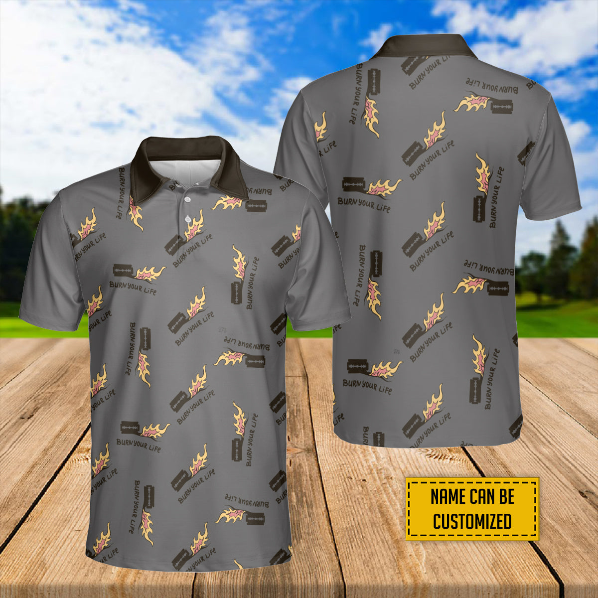 Petthouse | Customized Razor Blade And Fire Seamless Pattern Hawaiian Shirts Burn Your Life Beach Outfits