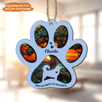 Petthouse | Personalized Tree Of Life Dog Memorial Gifts For Loss Of Dog, Paw Print Memorial Suncatcher