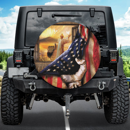 Petthouse | Jesus Art Print Tire Protector Covers American Christian Car Accessories Faith Spare Tire Cover