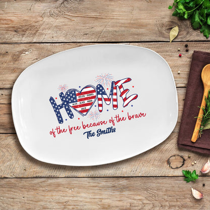 Petthouse | Custom Grilling Plate Independence Day, Home Of The Free Grilling Plate, BBQ Platter, Independence Day Gift, Grill Plate Gift 4th Of July