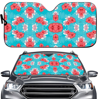 Petthouse | English Bulldog Windshield Sun Shade Customized Photo Car Window Sunshade Hawaii Pattern