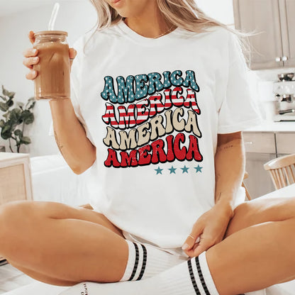 Petthouse | Retro America Flag Shirt, Happy  Of July Shirt, America Tee, Happy Independence Day Gift Tee