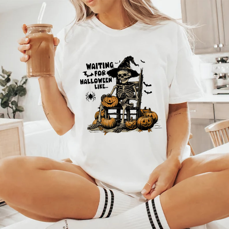 Petthouse | Just Waiting For Halloween Shirt, Spooky Summer Halloween Shirt, Halloween Party Shirt