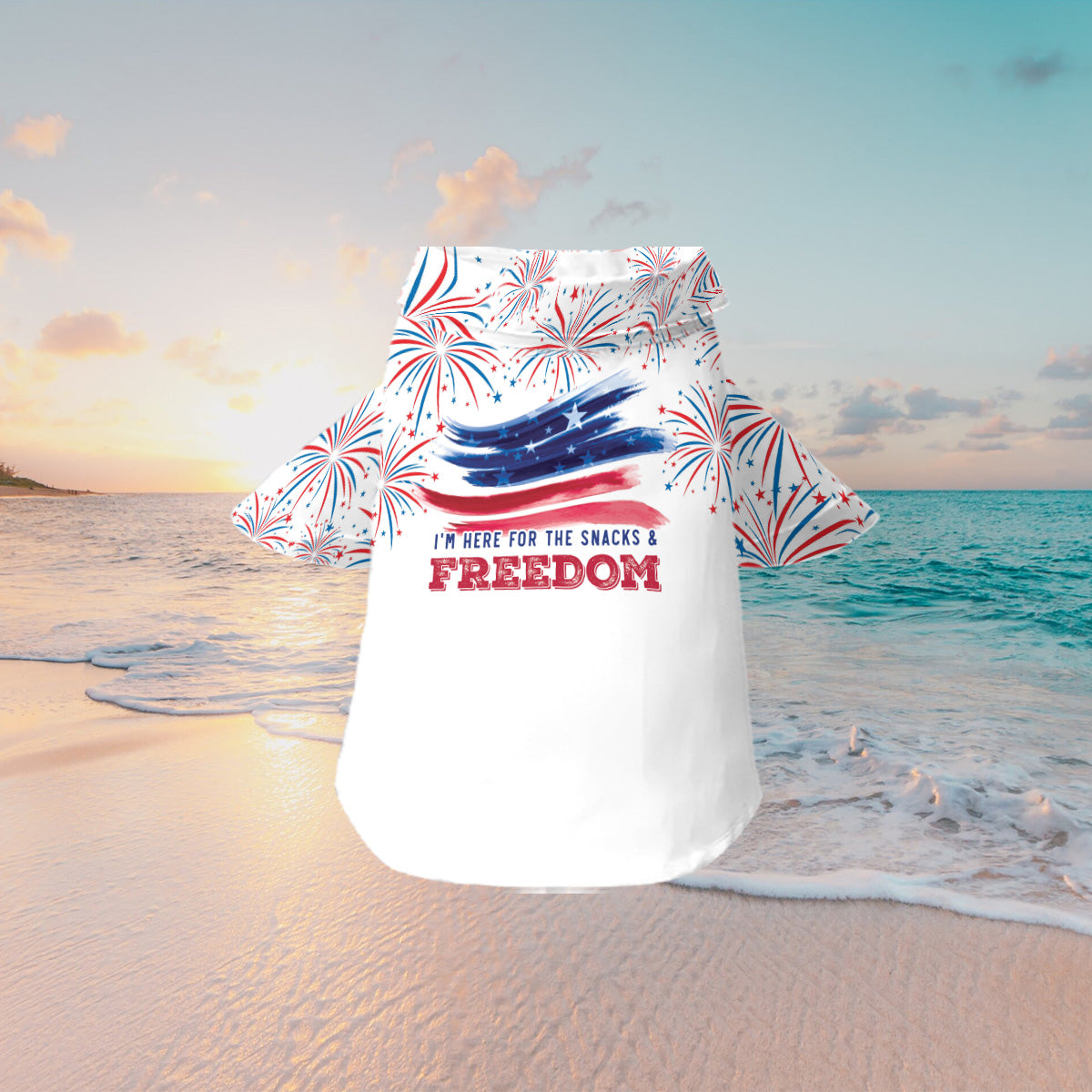 Petthouse | Personalized Dog 4th Of July Hawaiian Shirt, I'm Here For The Snacks & Freedom